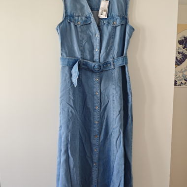 Robe midi en denim Guess avec ceinture Gr. M neu
