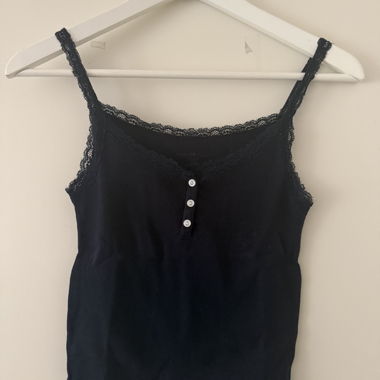 Brandy Melville Navy lace trim tank top