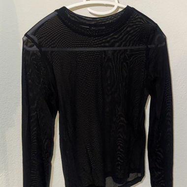 transparent black zara top long sleeves