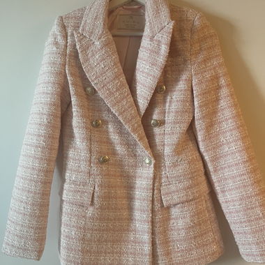 Pink Boucle Blazer