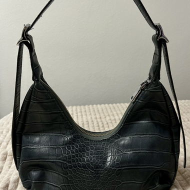Blue Croco Shoulder Bag