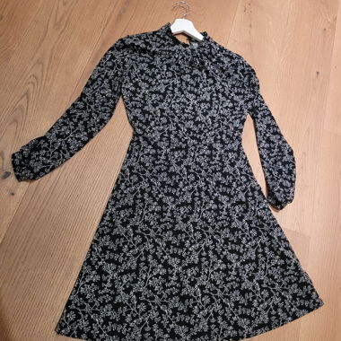 Black Dress with Floral Pattern