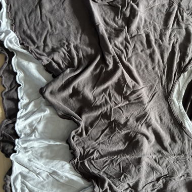 Vintage Top zweifarbig braun beige