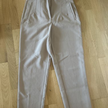 Beige Fabric Pants