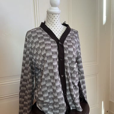 Cardigan graphique noir et blanc