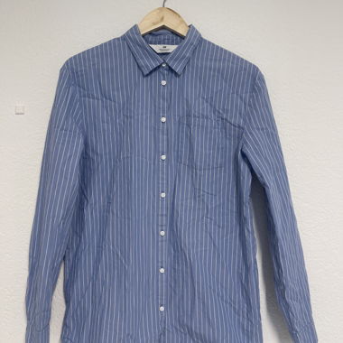 Camicia H&M azzurro chiaro con righe bianche