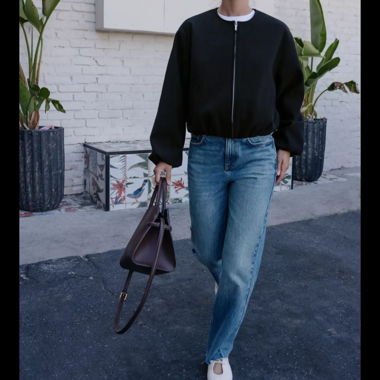 black zara bomber jacket