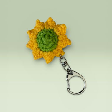 Gehäkelter Sonnenblumen-Schlüsselanhänger