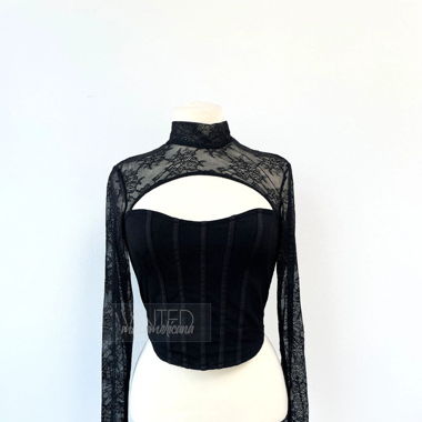 Spitzen Crop Top mit keyhole Ausschnitt & Details