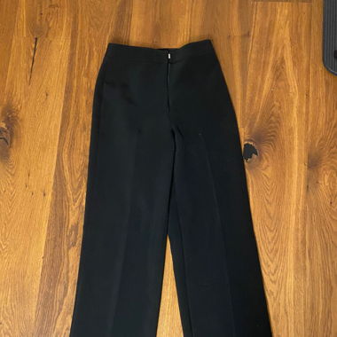 Black straight leg trousers