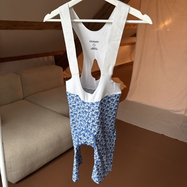 Blue pattern cycling bibs 