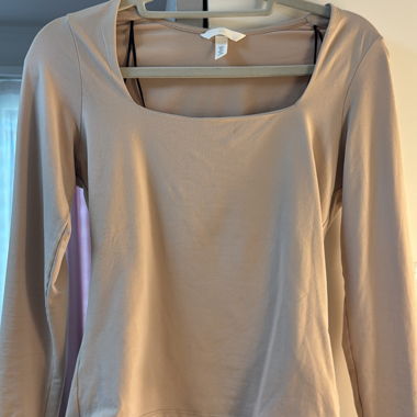 Haut à manches longues beige Gr. S