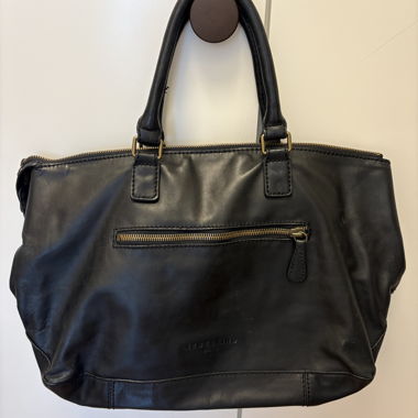 Borsa shopping in pelle nera
