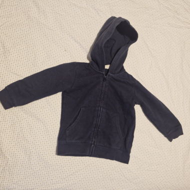 Sweat à capuche bleu marine zippé 2-3 ans