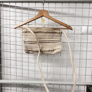 H&M beige woven crossbody bag