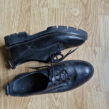 Schwarze Bianco-Lederschuhe