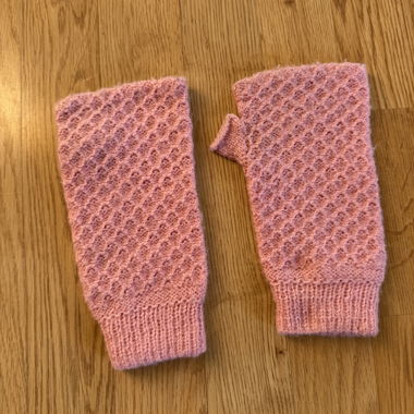 Guanti senza dita rosa