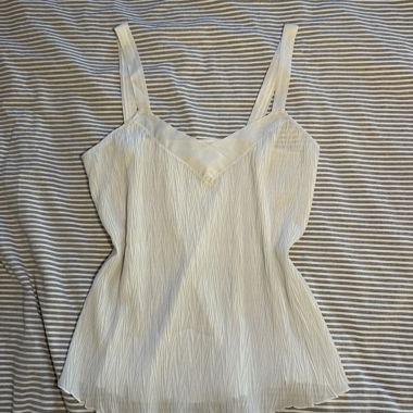White pleated top