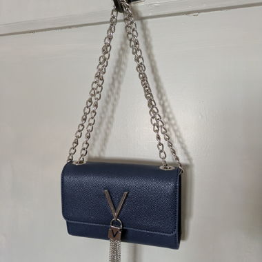 Borsa a catena blu scuro