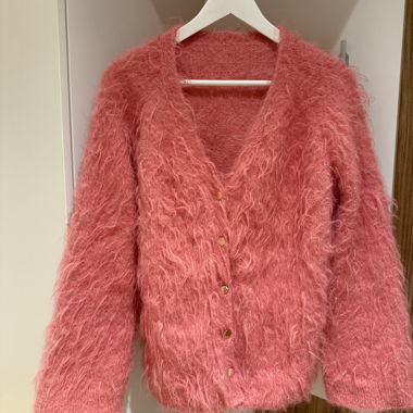 Rosa Flausch-Cardigan