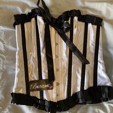Satin corsets and red caracot