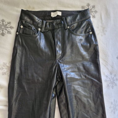 fake leder Hosen schwarz