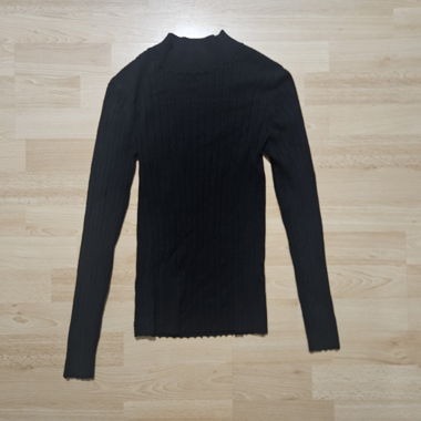 Haut tricot côtelé noir