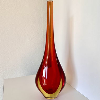 Vintage Murano Sommerso 1960 Glasvase aus geblasenem Glas