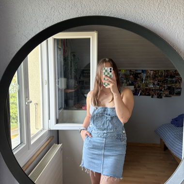 Light Blue Denim Skirt Overall