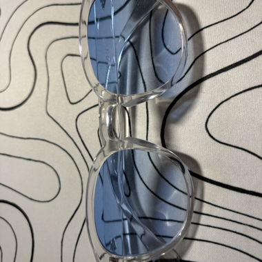 Transparent Sunglasses with Blue Lenses