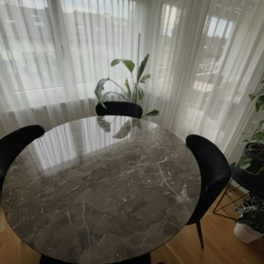 Round Dining Table with Marble Top