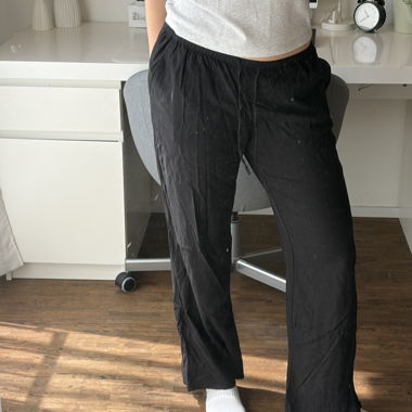 Pantalon noir ample (pantalon en tissu)