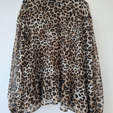 Leopard Blouse with Ruffles