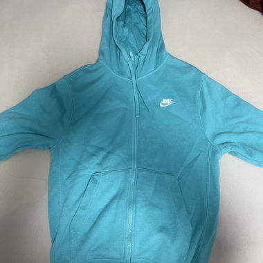 Turquoise Nike Zip Hoodie with Hood