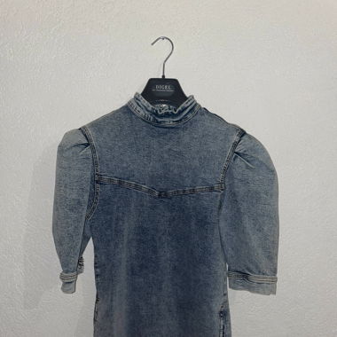 denim dress, puffsleeve