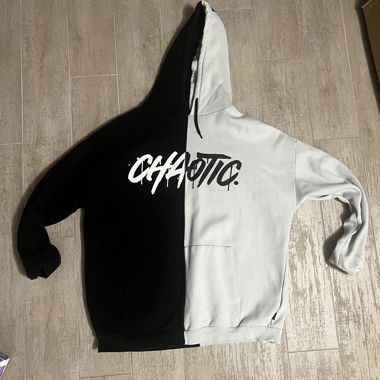 BLACK SQUAD - NEW YORKER - SWEAT À CAPUCHE NOIR/BLANC