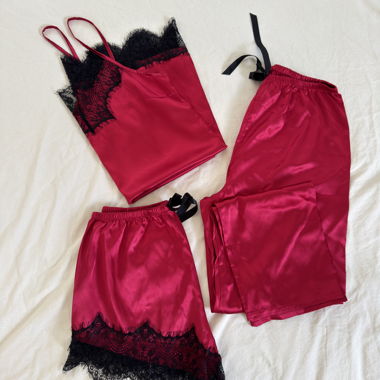 Satin Lace Pyjama Set