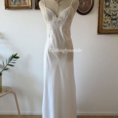 Abito lungo maxi da sposa in raso Shirley of Hollywood, taglia S