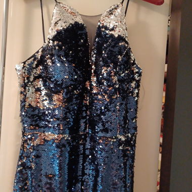Pailletten-Abendkleid lang