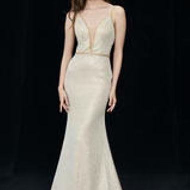Abito lungo oro con paillettes