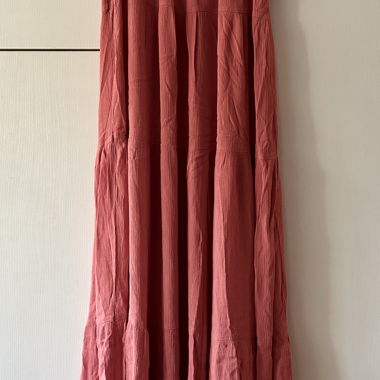 Langes Viskosekleid lachs