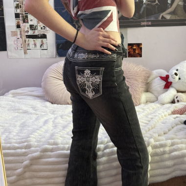 Y2K Jeans mit niedriger Taille