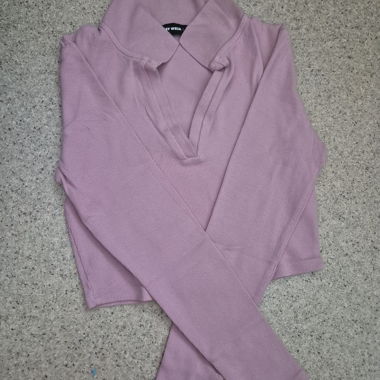 Pull en tricot côtelé rose
