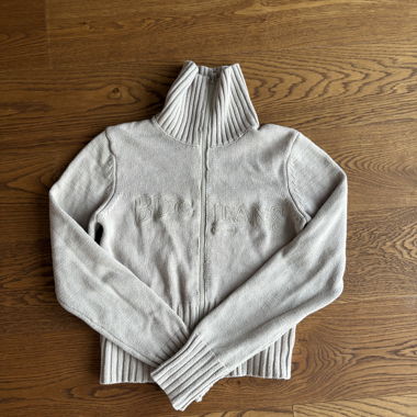 Beige Bdg jeans knit zip top