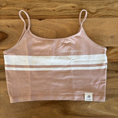 Pink crop top with thin straps