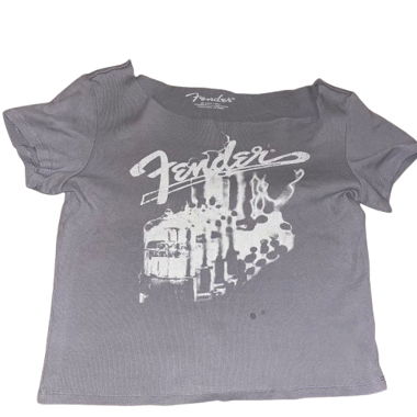 T-shirt femme Fender vintage gris