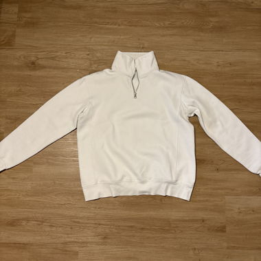 Felpa bianca mezzo zip