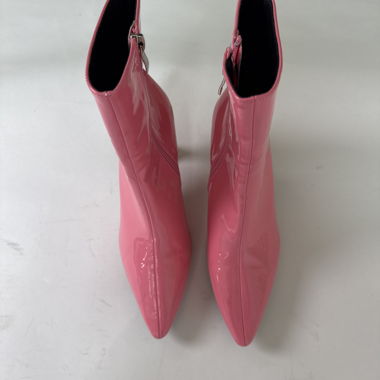 Stivaletti rosa in vernice con cerniere laterali