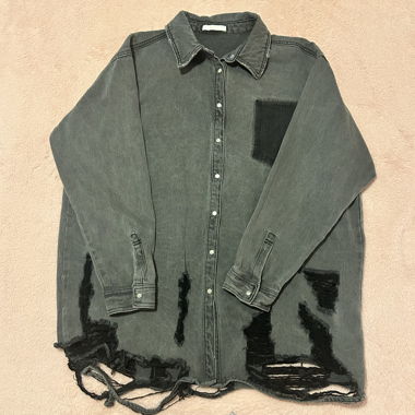 Japanese oversize distressed denim jacket