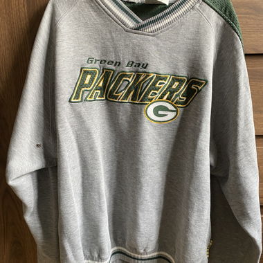 Sweat-shirt Green Bay Packers gris, vintage
